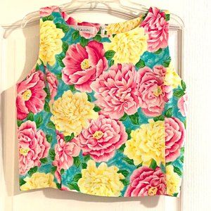 NWOT Vittadini SPORT Floral Print sleeveless, cropped Top, size 10